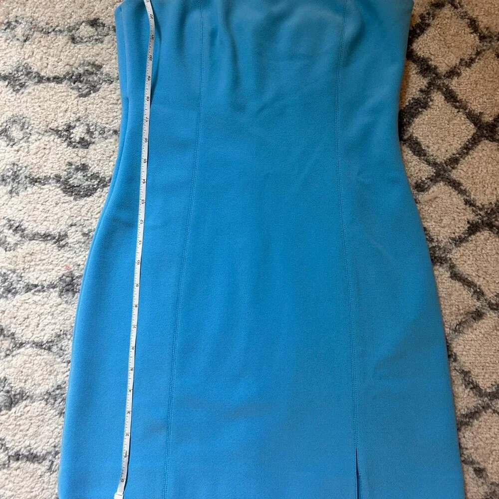 Woman Bec + Bridge Mini Dresses | KARINA STRAPLESS SPLIT MINI Topaz Blue - Picture 7 of 9